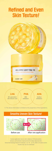 Round Lab Vita Niacinamide Glow Capsule Cream 50ml - LHA, PHA and AHA skin-texture care and test results.