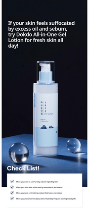 ROUND LAB Dokdo For Men All-in-One Gel Lotion - skin needs checklist (Olive Young source)