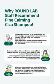 ROUND LAB Pine Calming Cica Shampoo 400ml: staff experiences. English product information from Olive Young.