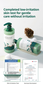 ROUND LAB Pine Calming Cica Shampoo 400ml: skin tests. English product information from Olive Young.
