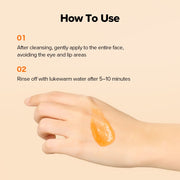 SKINFOOD Carrot Carotene Food Mask 120g: English cleansing, application and lukewarm-water rinse instructions