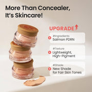 SKINFOOD Salmon Darkcircle Concealer Cream - renewed PDRN formula texture and shade overview