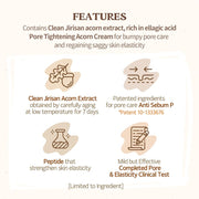 SKINFOOD Acorn Pore Peptide Cream 70mL - Formula features (English full gallery)