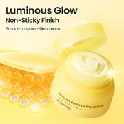 Banana PDRN Glow Cream custard texture and glow