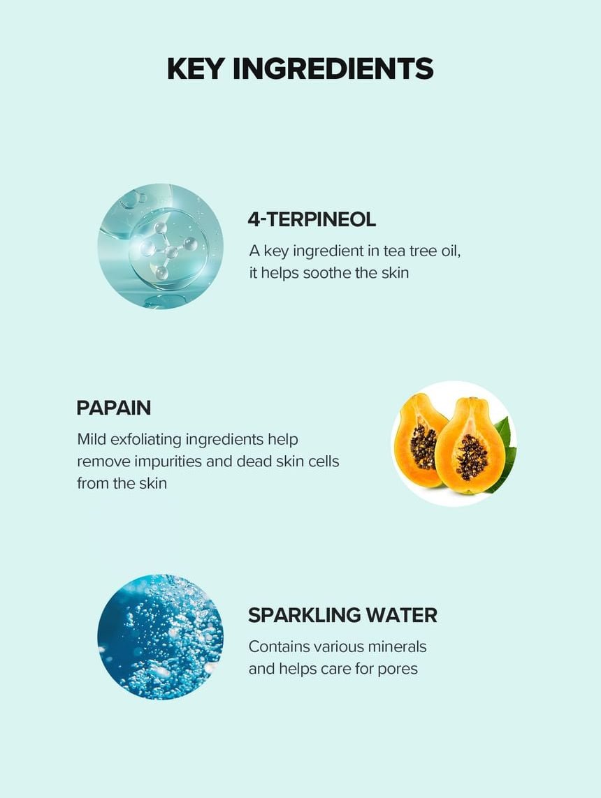 SKINFOOD Basil Teatreecinic Cooling Toner 200mL - key ingredients (English)