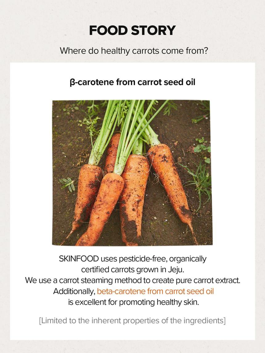 SKINFOOD Carrot Carotene Relief Cream 70mL - Carrot ingredient story