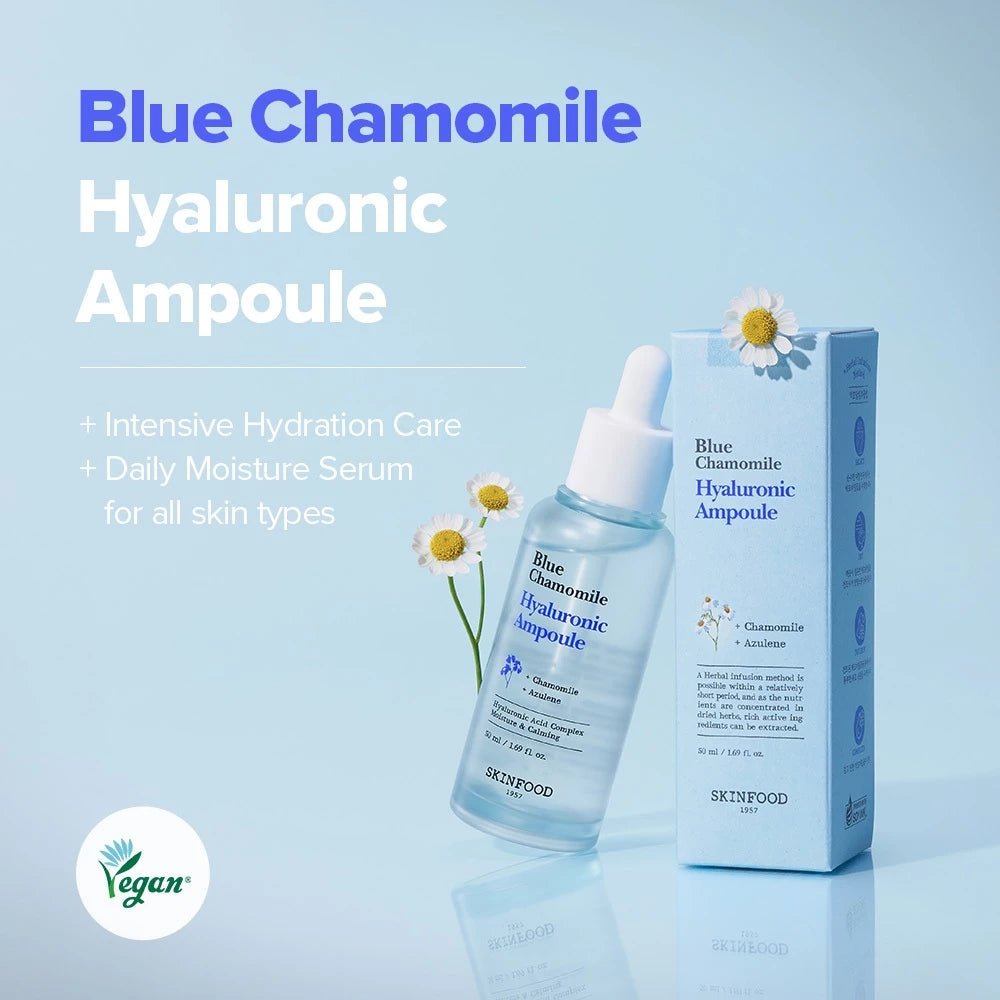 SKINFOOD Blue Chamomile Hyaluronic Ampoule - Product overview