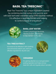 SKINFOOD Basil Teatreecinic Cooling Toner 200mL - Basil Teatreecinic Cooling Toner basil leaf water tea tree and ceramides ingredient complex