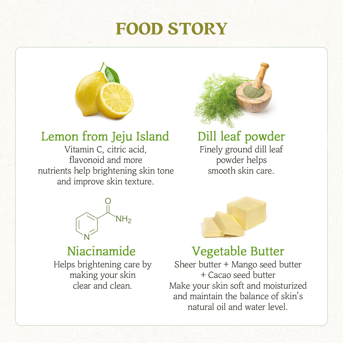 SKINFOOD Lemon Dill Butter Food Mask English ingredient story