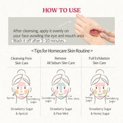 SKINFOOD Strawberry Sugar Food Mask: English application directions and mask routine