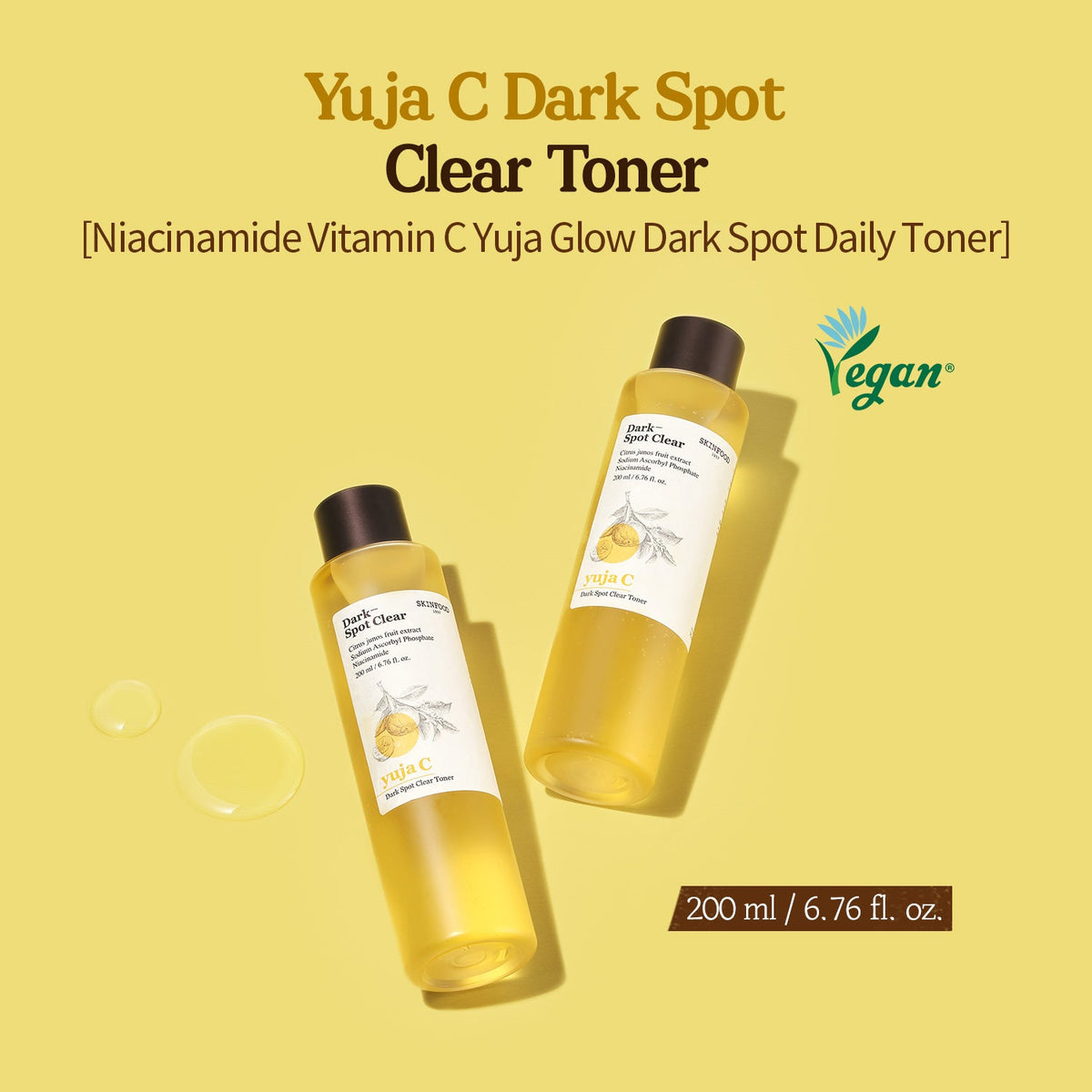 SKINFOOD yuja c dark spot clear toner English product information panel 1