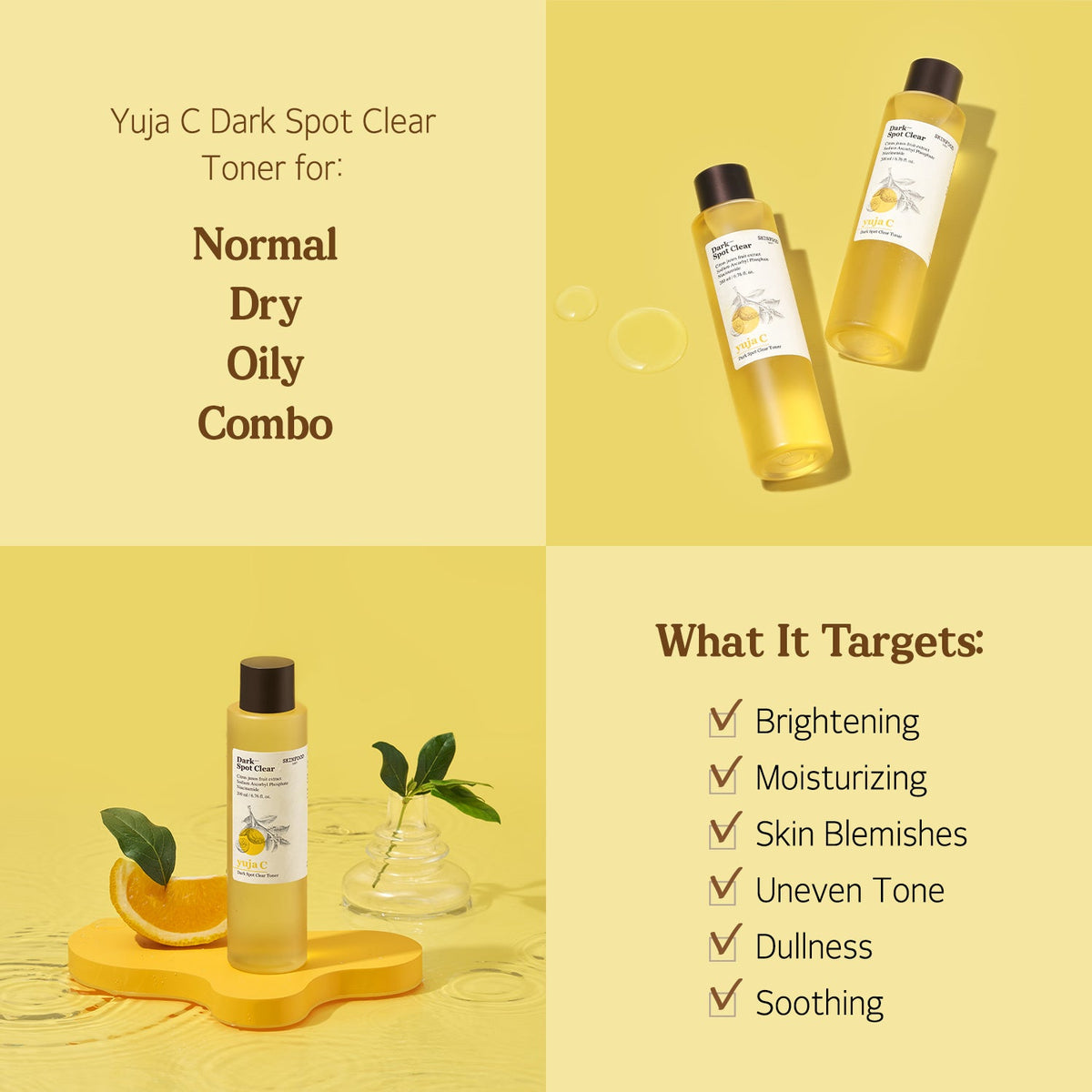 SKINFOOD yuja c dark spot clear toner English product information panel 2