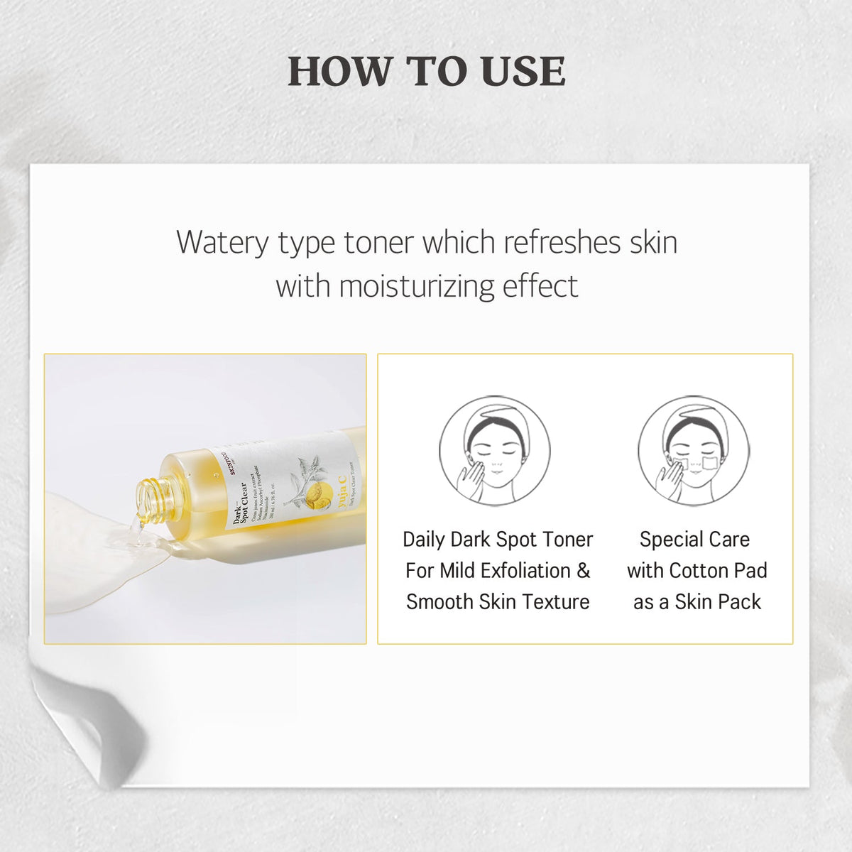 SKINFOOD yuja c dark spot clear toner English product information panel 4