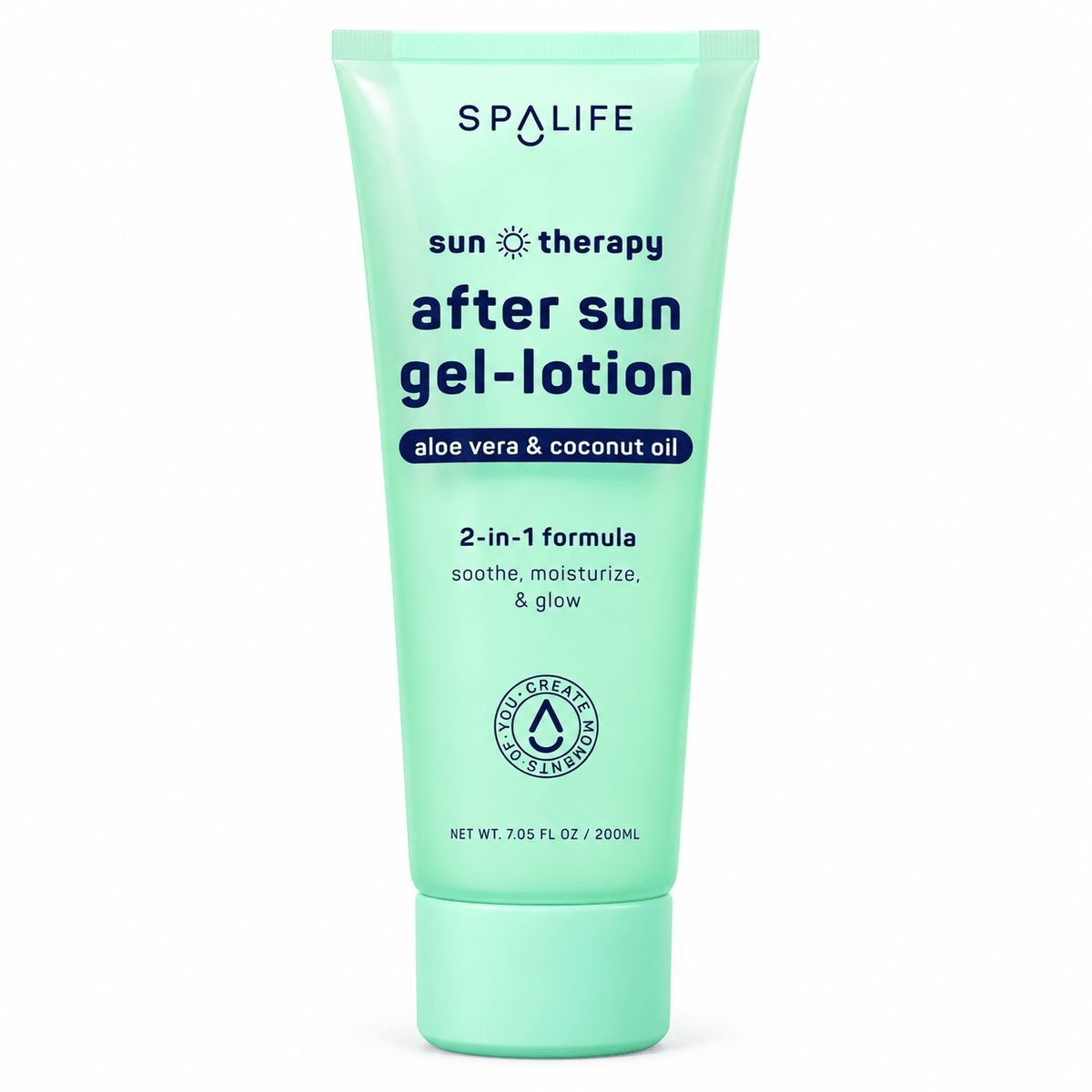 SpaLife After Sun Gel-Lotion 200 mL mint tube on white