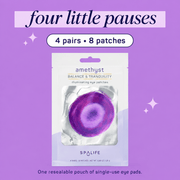 One SpaLife Amethyst pouch contains 4 pairs, 8 single-use eye patches