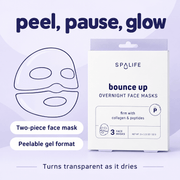 SpaLife Bounce Up two-piece peelable gel mask turns transparent as it dries