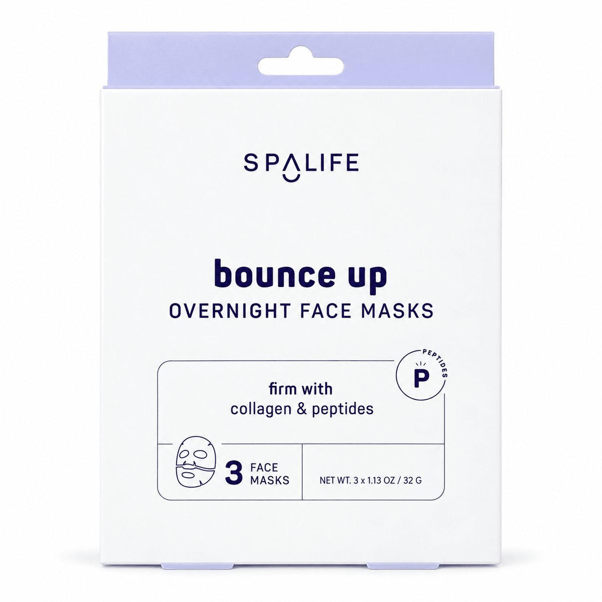 SpaLife Bounce Up Overnight Face Masks, 3 pack