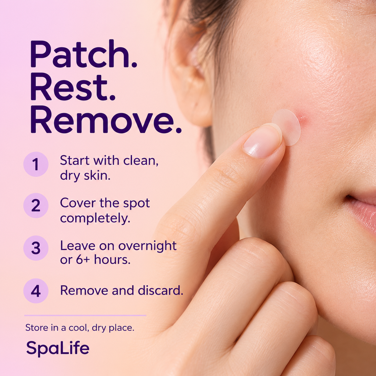 SpaLife Clear Hydrocolloid Pimple Patches: how to use