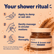 SpaLife body scrub shower directions