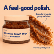 Granular brown sugar scrub texture