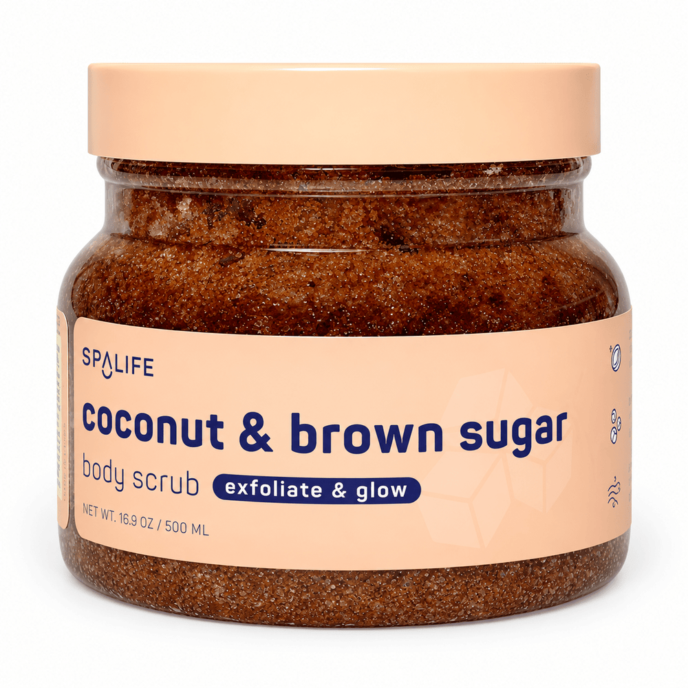 SpaLife Coconut & Brown Sugar Body Scrub, 500 mL jar