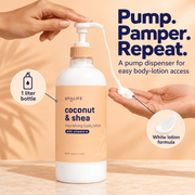 SpaLife Coconut and Shea Body Lotion 1 L - pump dispenser