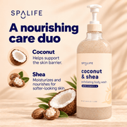 SpaLife Coconut and Shea Exfoliating Body Wash 1 L: Coconut and shea care duo