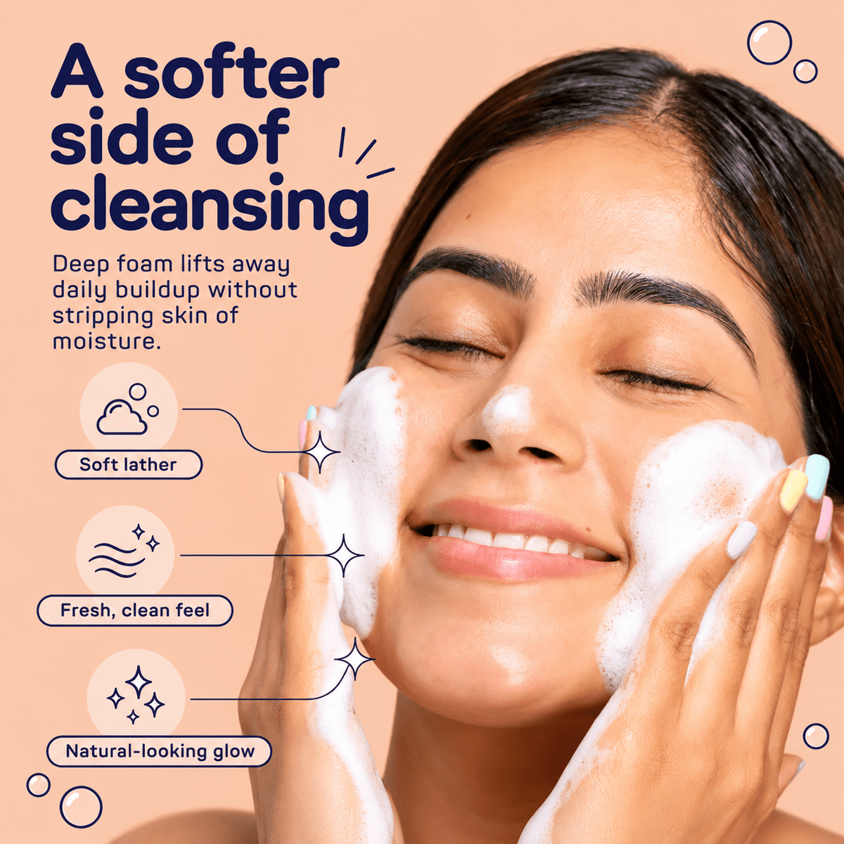 SpaLife Daily Glow facial cleanser: foam texture