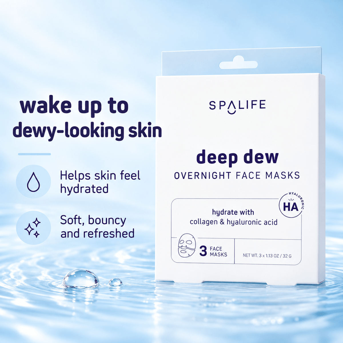 Deep Dew masks help skin feel hydrated, soft and refreshed