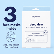 One pack with 3 Deep Dew face masks, 32 g each