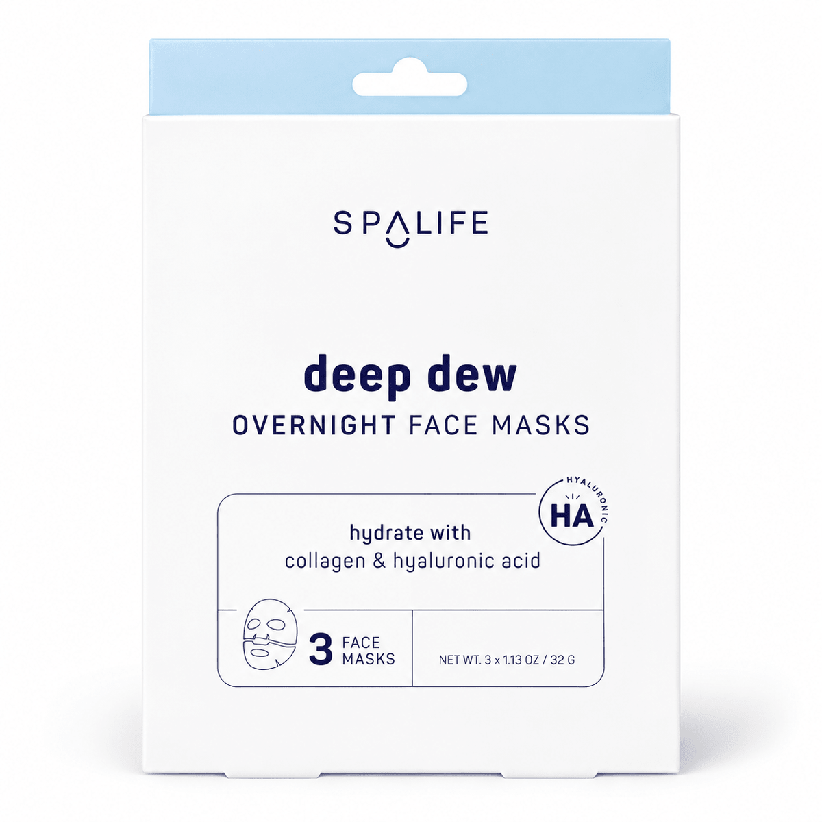SpaLife Deep Dew Overnight Face Masks, 3 pack