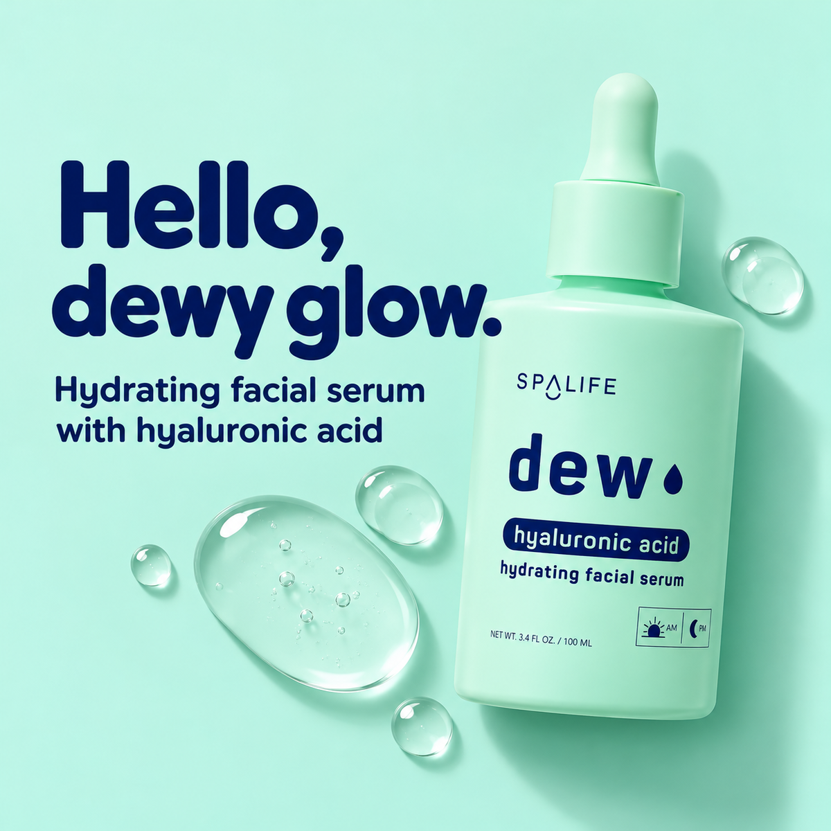 SpaLife Dew Facial Serum glow infographic
