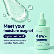SpaLife Dew Facial Serum hyaluronic infographic