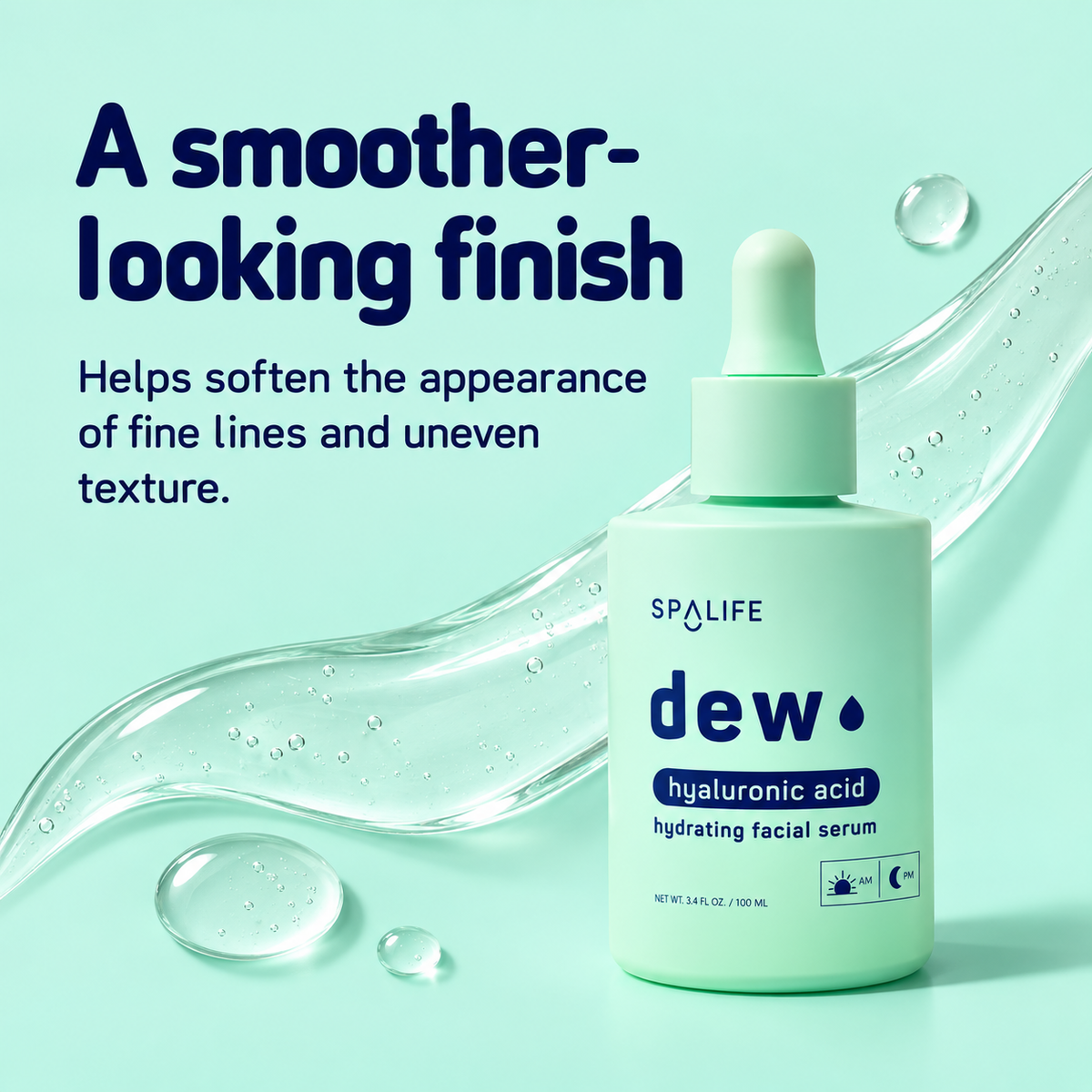 SpaLife Dew Facial Serum smoother infographic