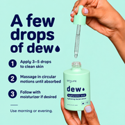 SpaLife Dew Facial Serum routine infographic