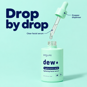 SpaLife Dew Facial Serum dropper infographic