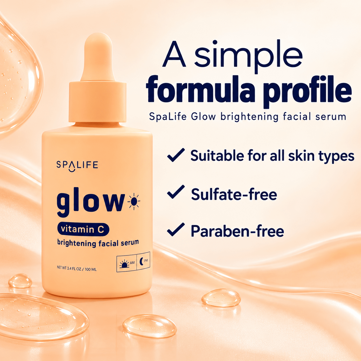 SpaLife Glow Vitamin C Facial Serum 100 mL - formula profile