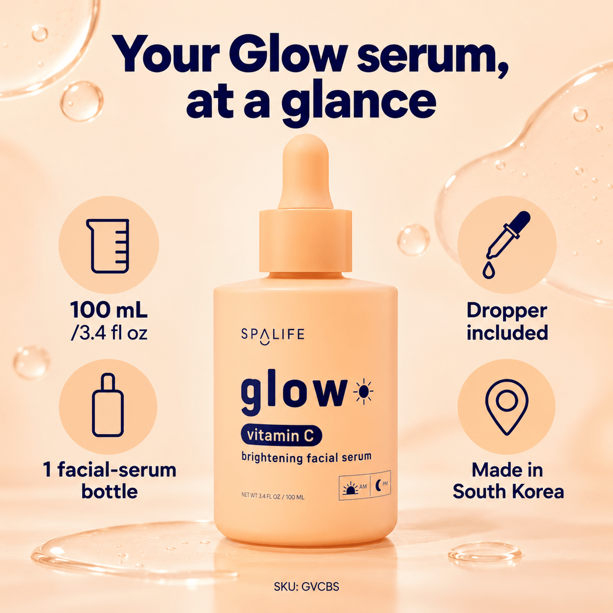SpaLife Glow Vitamin C Facial Serum 100 mL - product details