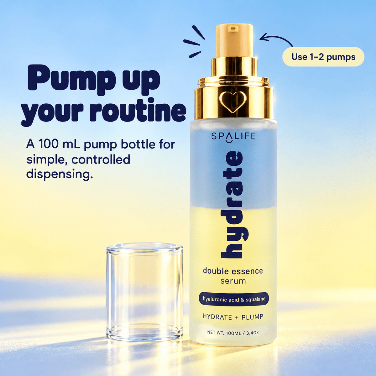 Gold pump bottle product details