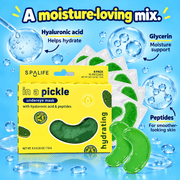 SpaLife In a Pickle hydrating undereye masks, 8 pairs, hyaluronic acid glycerin and peptides