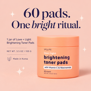 SpaLife Love + Light Korean Brightening Toner Pads 60 count: Physical contents