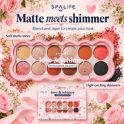 Matte and shimmer finishes in Love and Whimsy palette