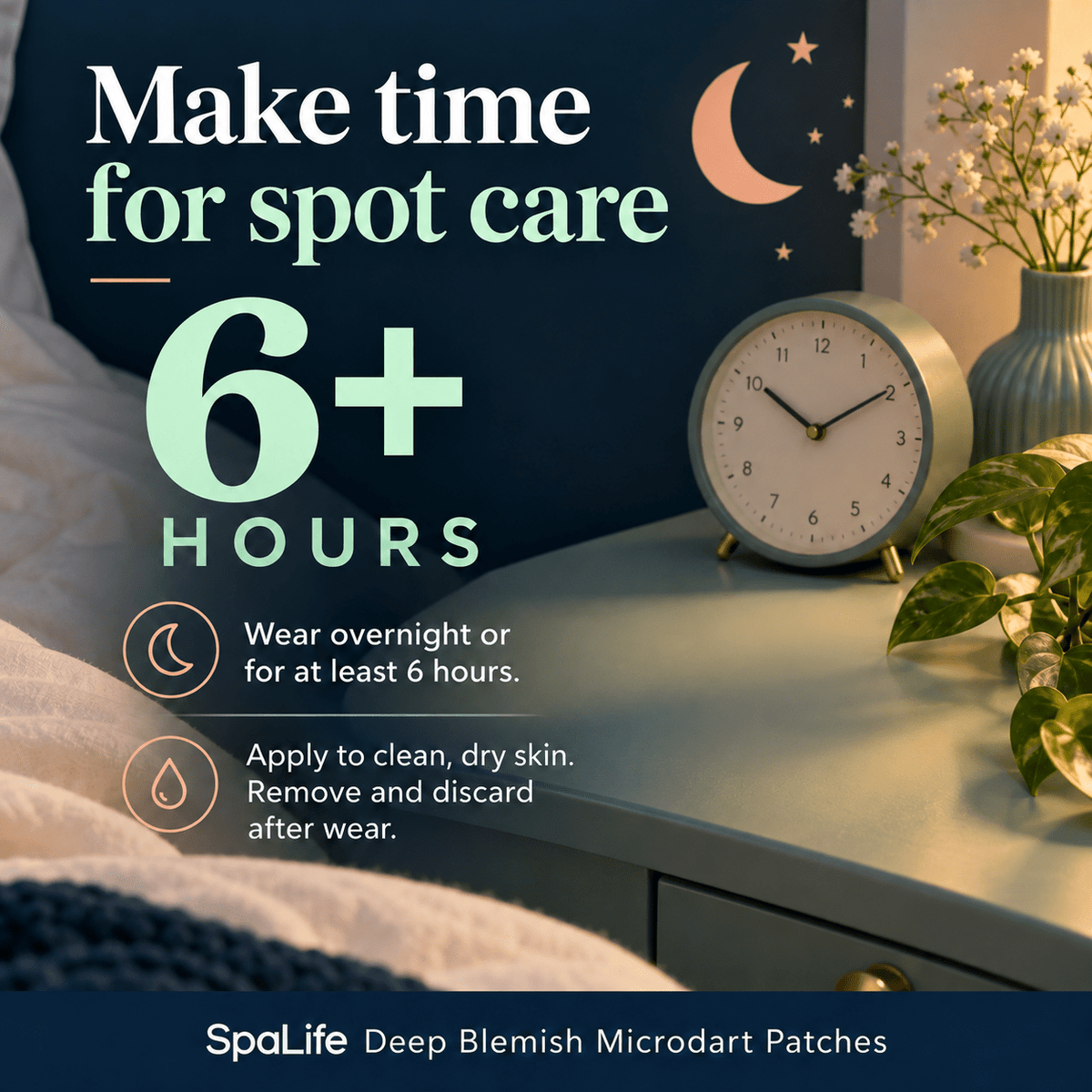 SpaLife Microdart Patches overnight or six-hour wear guidance