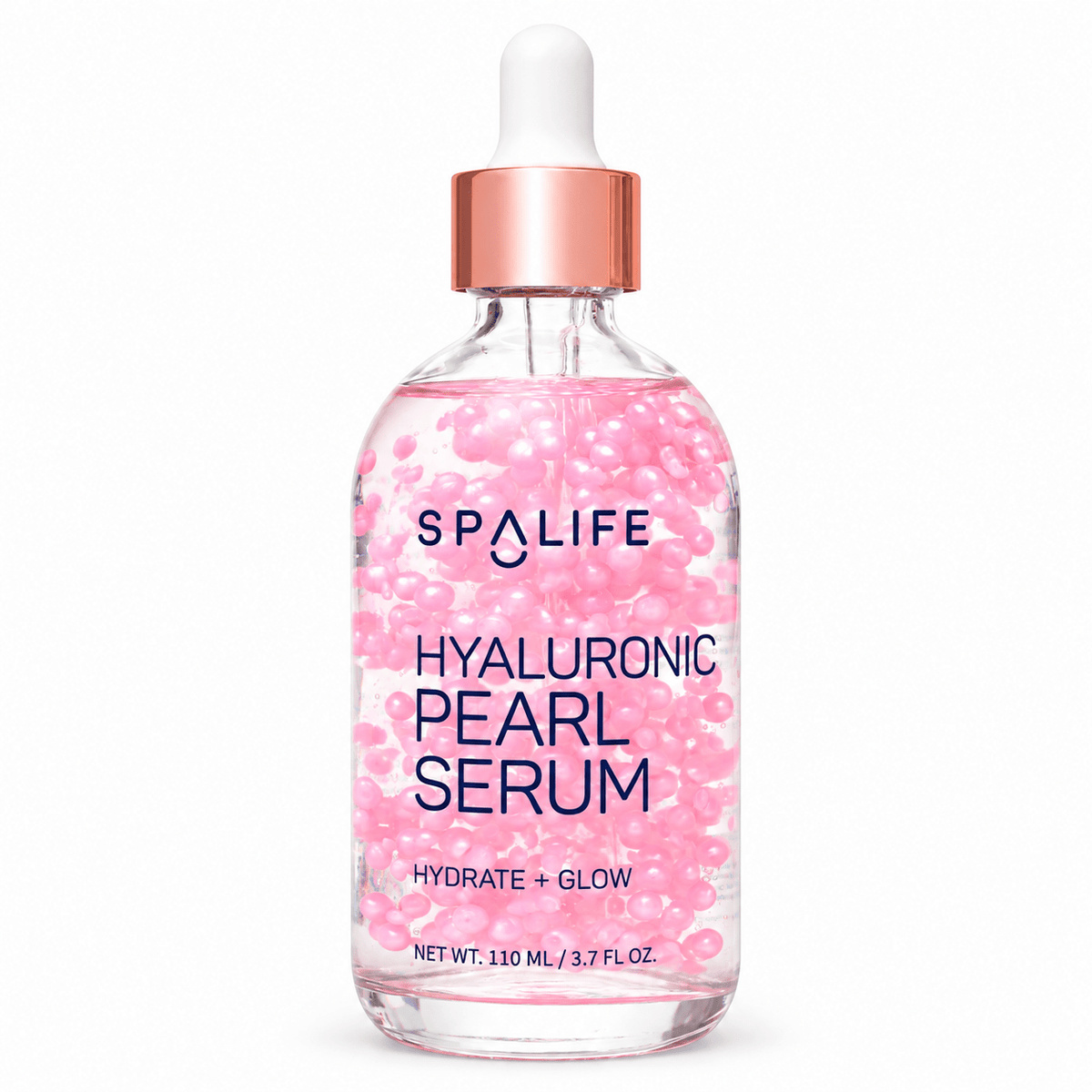 SpaLife Hyaluronic Pearl Serum 110 ml dropper bottle on white