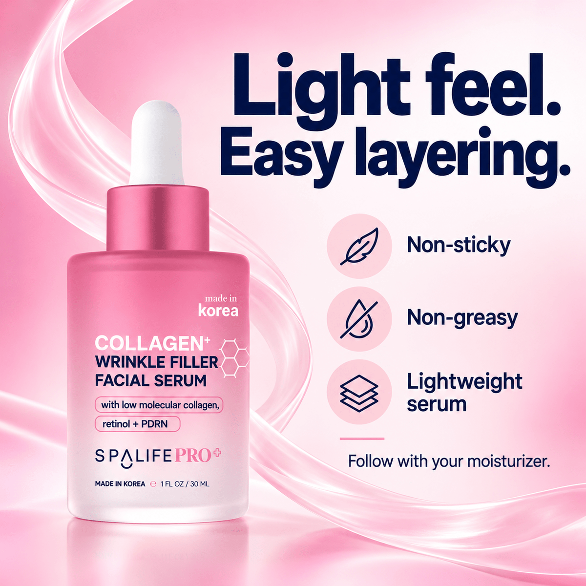 Lightweight non-sticky SpaLife serum