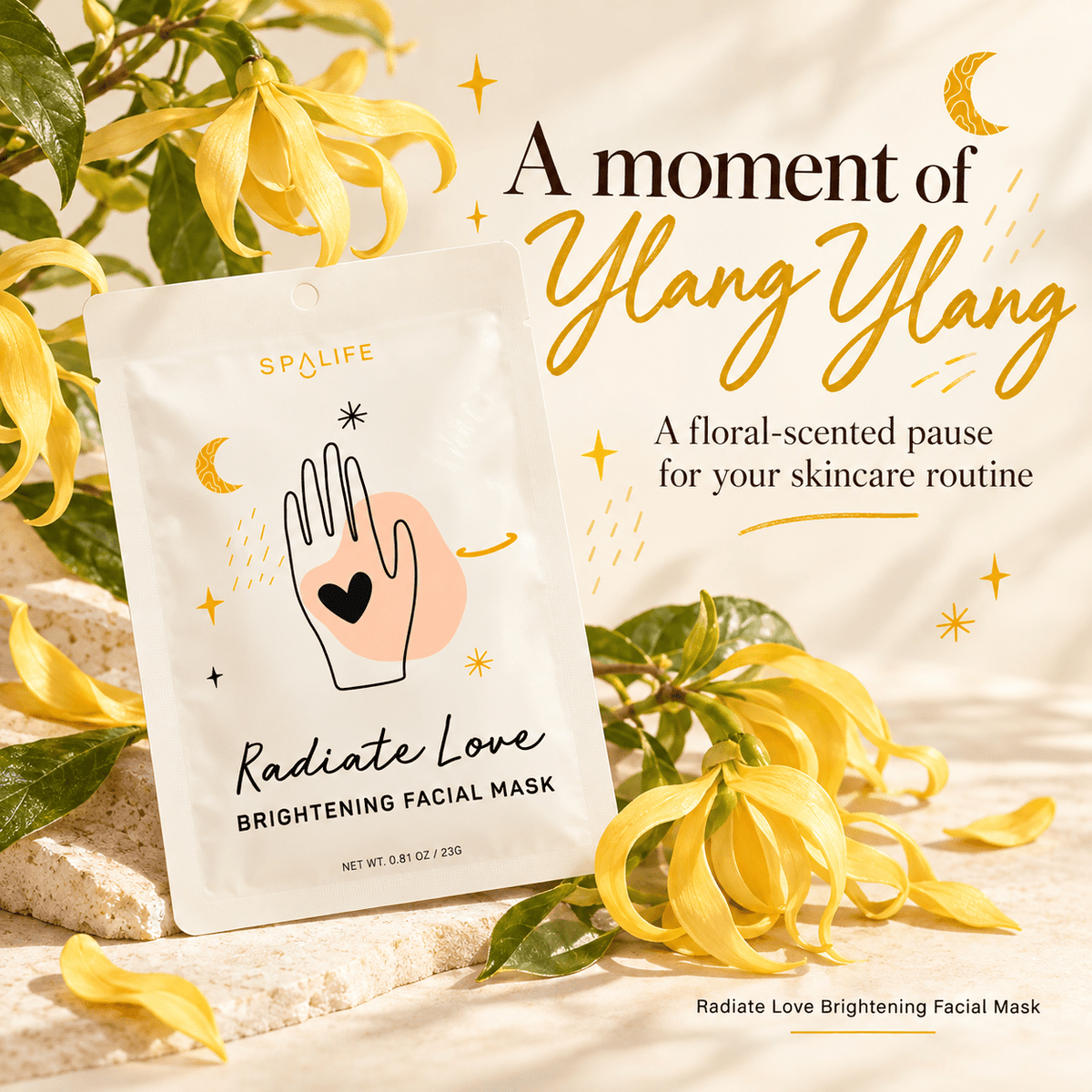 Ylang ylang scent in SpaLife Radiate Love mask