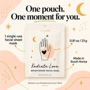 One 23 g SpaLife Radiate Love sheet mask made in South Korea