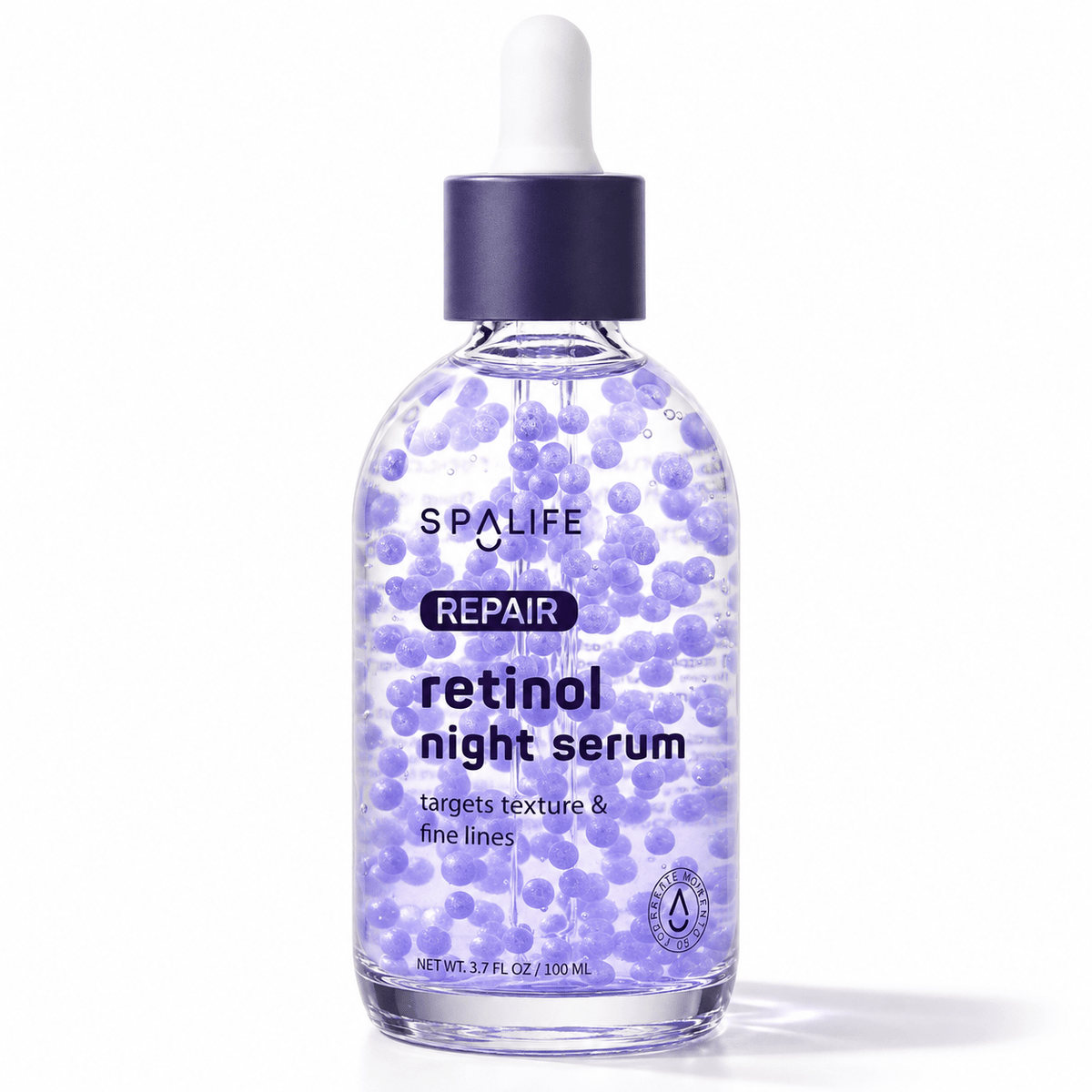 SpaLife Repair Retinol Night Serum 100 mL bottle on a pure white background