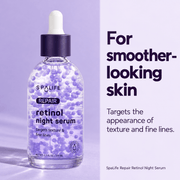 SpaLife Repair serum for smoother-looking texture and fine lines in a simple lavender layout