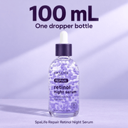 SpaLife Repair Retinol Night Serum, one dropper bottle labeled 100 mL on lavender